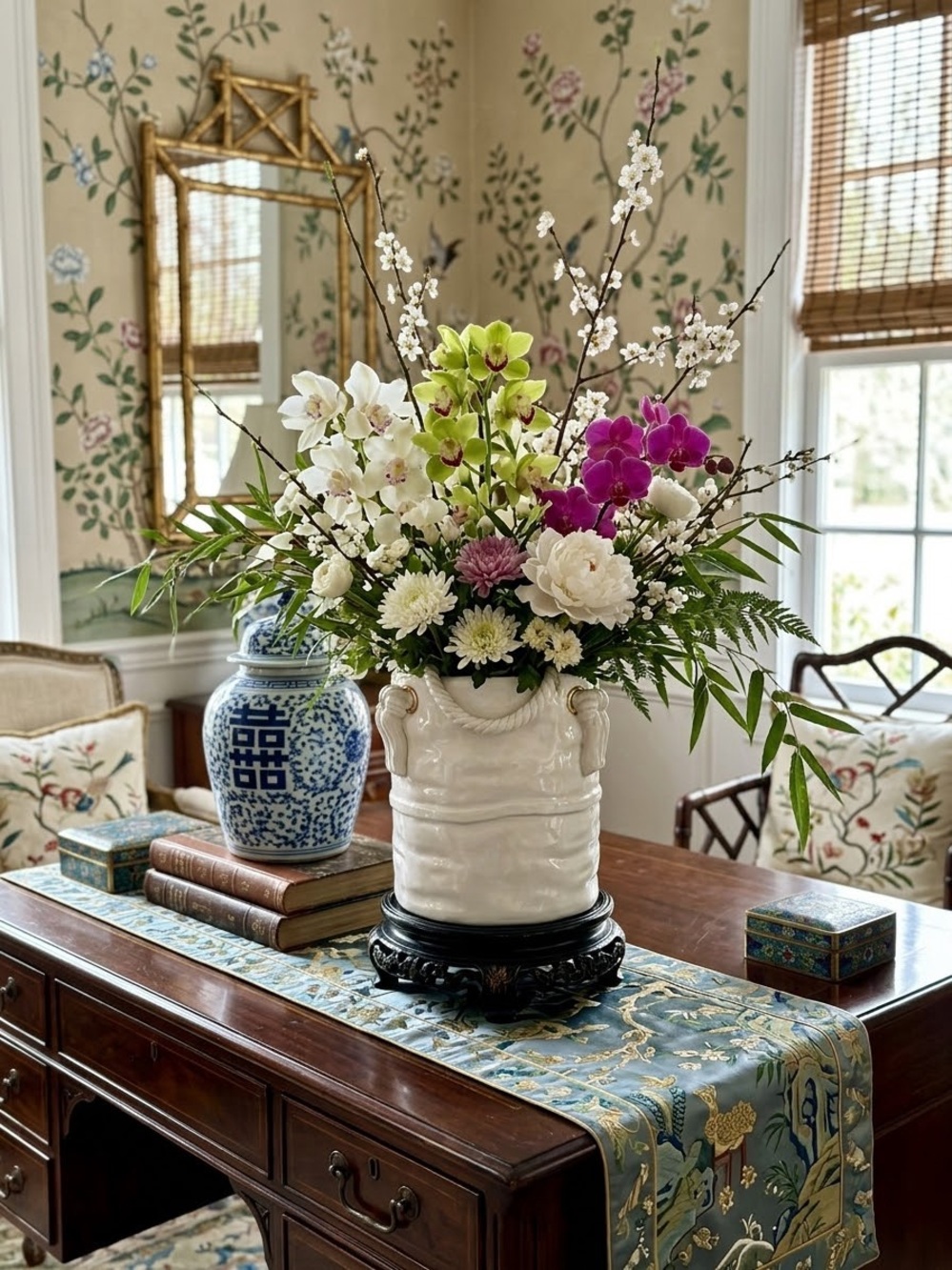 Anthropologie Trump L’oeil Tassel Rope Gilded Glossy Vase